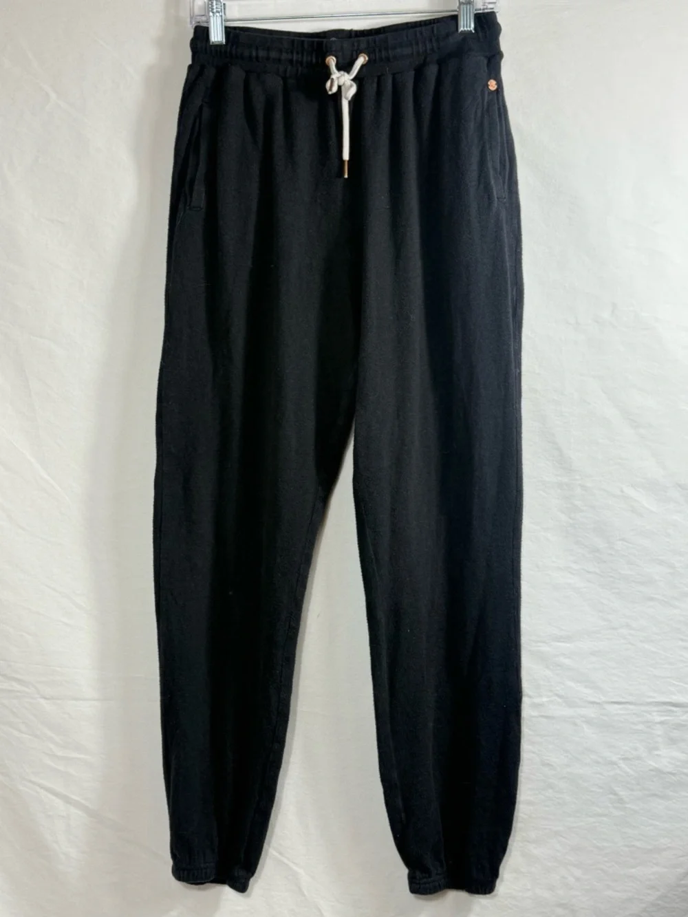 Volcom Black Lived in Lounge Drawstring Sweatpants with Elastic Cuffs